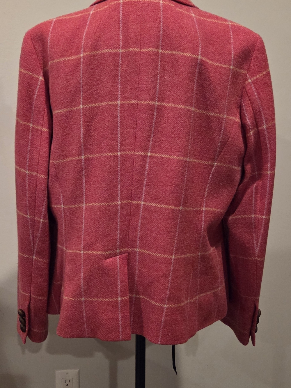 Talbots Rose Windowpane Wool Blazer - Picture 8 of 8